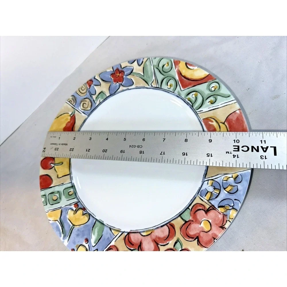 VTG Corelle Impressions Watercolors Dinner plates  Lot of 4 Vitrelle 10-7/8